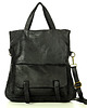 torby na ramię Skórzana torebka plecak z kieszenią z przodu - MARCO MAZZINI czarny 1