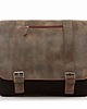 torby i nerki męskie Czarno beżowa torba vintage płótno canvas ze skórą belveder BV65 2