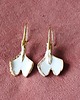 kolczyki ceramiczne Ceramiczne kolczyki Miłorząb, biało-złote, unikalna biżuteria 5