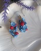kolczyki z masy plastycznej Kolczyki z truskawkami i niezapominajkami. Handmade 2
