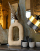 lampy stołowe Metalowa lampka biurkowa glamour HAGA z designerskim kloszem 1