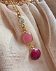 wisiory Naszyjnik RUBY LIPS ,szlachetne  kamienie rubin kwarc różowy cyrkonia 1