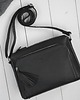 torby na ramię Torebka damska na ramię skórzana czarna klasyczna ze srebrnymi okuciami 2