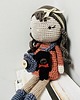 lalki Lalka z misiem maskotka przytulanka szydełkowa 4