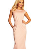 sukienki midi damskie 144-6 Sukienka midi SARA - BRUDNY RÓŻ 4
