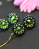 kolczyki swarovski Yashil, szmaragdowe kolczyki z kryształami Swarovskiego, beading 2