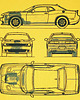 t-shirty męskie koszulka DODGE CHALLENGER NEW YELLOW tshirt 1