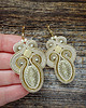 kolczyki soutache Beżowo- złote  kolczyki soutache 3