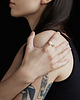 pierścionki srebrne PEARL ring / glossy silver with white pearl 3