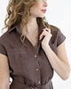 sukienki midi damskie Lniana Sukienka MARIGOLD dark chocolate 1