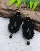 kolczyki soutache Kia czarne wiszące wieczorowe kolczyki sutasz z onyksami 2