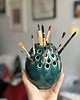 akcesoria różne Pojemnik na pędzle, ceramiczny ręcznie wykonany, ikebana 2