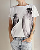 t-shirt damskie Kawki akwarele fullprint Biały Oversize 2