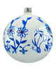 ozdoby choinkowe Bombki okrągłe biało-niebieskie kwiaty: 9 sztuk 1