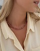 kolczyki pozłacane Choker z naturalnego rodonitu Słodki poranek 1