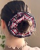 gumki do włosów Scrunchie Falbana Kratka 1