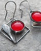 kolczyki wire wrapping Czerwone kwiaty   -  kolczyki 2