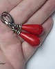 kolczyki z kamieniami Kolczyki Kropelki red   3