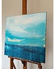 obrazy Obraz ręcznie malowany na płótnie 60x60 cm - Niebieski pejzaż 3