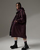 płaszcze damskie Ocieplany płaszcz longline hoodie oversize burgund 5