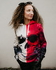 bluza z kapturem damska Damska Bluza Expres Zamek DR.CROW White Red Skull 2
