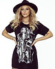 t-shirt damskie Koszulka bawełniana długa T-shirt  maxi Kosmonautka czarna 2