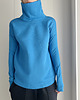 bluza bez kaptura damska Wąski rękaw Golf Niebieski 4