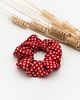 gumki do włosów Jedwabna scrunchie Czerwona w kwiatuszki 2