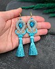 kolczyki soutache Kolczyki sutasz z chwostami beżowo turkusowe kolorowe Jolly 1
