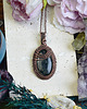 wisiory Miedziany wisiorek wire wrapping z jaspisem star galaxy 1