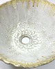 umywalki Ceramiczna umywalka biało-beżowa Rozlane mleko 5