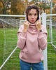 bluza z kapturem damska Kangurka pudrowa 2