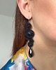 kolczyki soutache Ręcznie robione kolczyki sutasz czarne z kryształami 2