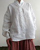 koszule damskie  100% len koszula oversize WHITE_STAR 6