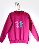 bluza bez kaptura damska Amarantowa Bluza z grubej dzianiny Human 1