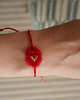 bransoletki na sznurku Czerwona bransoletka na szczęście, handmade, unikat 3