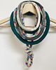 naszyjniki - inne Naszyjnik dzianinowy boho handmade bawełna 2