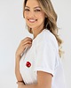 t-shirt damskie T-shirt Voila Biały Maki 3
