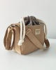 torby na ramię Torebka SOFIA Beige-mała, beżowa torebka z kominem z nubuku 1