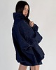 bluza bez kaptura damska Bluza jeansowa loosezip oversize denim dark blue 2