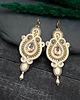 kolczyki soutache Kolczyki sutasz waniliowo złote wieczorowe długie Margo 2