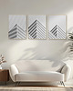 plakaty Czarno-białe plakaty graficzne, góry, abstrakcja geometryczna, do biura. 6