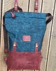 plecaki Plecak czerwono-niebieski ze skóry i bawełny A4. 3