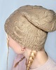 czapki damskie Kaszmirowa czapka- czapka z kaszmiru 100% beżowa warkocz 1