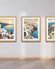 grafiki i ilustracje 4 PLAKATY Santorini obrazki ilustracje Grecja 1