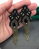 kolczyki soutache Kolczyki sutasz czarne złote z cyrkoniami Lilla długie błyszczące 1