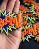 naszywki na ubrania Naszywka naprasowanka KABOOM fluo 3D termoprzylepna haftowana 9x7cm 2