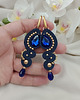 kolczyki soutache Długie kolczyki soutache na wesele, granatowe kolczyki 2