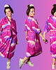 sukienki midi damskie KIMONO/ kopertowa sukienka 100% WISKOZA autorski wzór CHMURY róż niebo 4