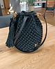 torby na ramię Ręcznie robiona torebka bucket bag kolor czarny + skóra 1